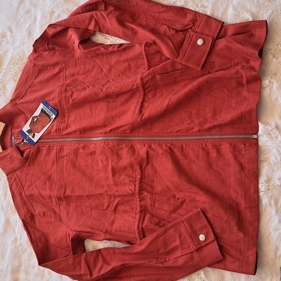 32 Degrees COOL Bossa Nova Jacket | Burnt Orange Zip-Up | Lightweight L NWT - Picture 2 of 13